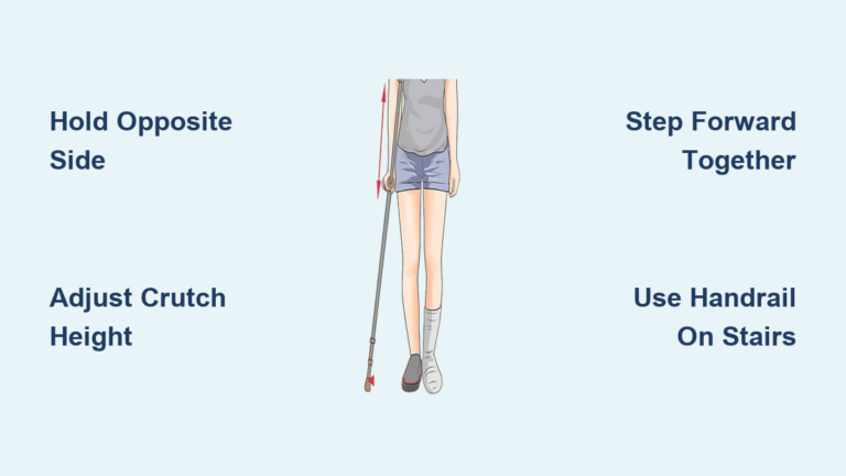 How to Walk with One Crutch and Boot